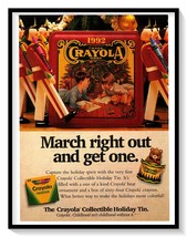 Crayola Collectible Holiday Tin Print Ad Vintage 1992 Magazine Advertisement - £7.75 GBP