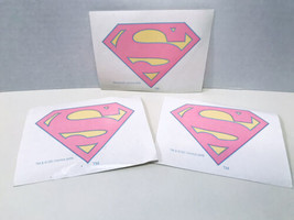 DC Comics Vintage Pink Supergirl Shield Superhero Set of 3 Stickers Trademarked - £6.34 GBP