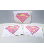 DC Comics Vintage Pink Supergirl Shield Superhero Set of 3 Stickers Trad... - £6.26 GBP