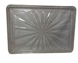 Vintage Glass Microwave Tray Plate, Rectangle, Starburst 15&quot;x 10.75 736T... - $29.10