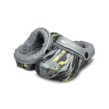 Kid&#39;s ZOOGS Gray &amp; Yellow Marble Sherpa-Lined Clog - £22.22 GBP