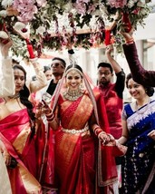 Red Dulhan Saree, Red Bridal Banarasi Silk Saree with Dupatta || Wedding Bridal  - £62.18 GBP