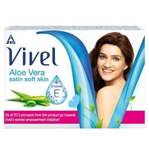 Vivel Aloe Vera Bathing Soap with Vitamin E for Soft, 150gm (Pack of 4 Soap) - £17.43 GBP
