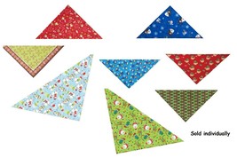 Dog Holiday Bandanas Christmas Them Print Festive 19&quot; or 22&quot; Square Pick... - $185.84 MXN