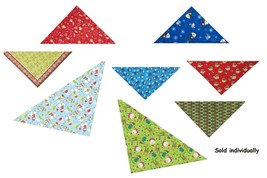 Dog Holiday Bandanas Christmas Them Print Festive 19&quot; or 22&quot; Square Pick Pattern - £8.03 GBP