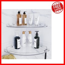 Corner Bathroom Organizer Shelves – Clear Acrylic, Easy Adhesive Install... - $42.67
