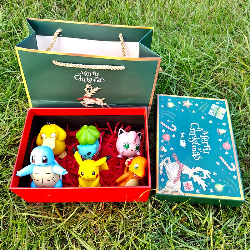 Pokemon Figures Christmas Gift Box Pikachu Charmander Psyduck Anime Action PVC - £30.12 GBP+