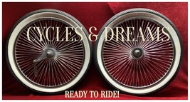 20&quot; CHROME PLATTED LOWRIDER RIMS SET 72 SPOKES W/ WHITE WALL BRICK WIDE ... - $175.03