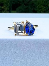 Lab Created Sapphire Toi et Moi Ring - £58.97 GBP