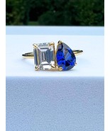 Lab Created Sapphire Toi et Moi Ring - £59.25 GBP