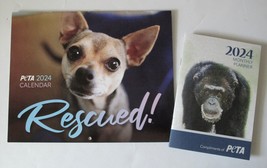 PETA 2024 Wall Calendar Rescued! - 16 month with Monthly Planner - $8.72