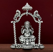 925 pure silver God Ganesha statue, figurine, puja article home temple art05 - £199.89 GBP