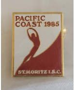 1985 PACIFIC COAST ST MORITZ ISC FIGURE ICE SKATING METAL LAPEL PIN SPOR... - $31.53 CAD