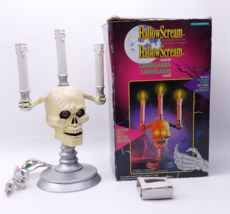 FLICKERING LIGHTS HAUNTED SKULL CANDELABRA VTG 1994 by TRENDMASTERS HALL... - $10.89