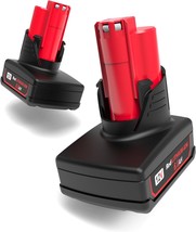 2 Packs 12Volts 6.0Ah Replacement For Milwaukee M12 Lithium-Ion Battery, - $47.99