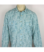 LL Bean Nylon shirt long sleeve button front casual fish tikis Mens Size XL - €12,85 EUR