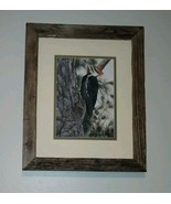 Rustic Barn Wood Framed Woodpecker Print Copy By: S. Langford - Stansber... - $37.04