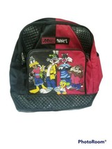 Vintage Looney Tunes Backpack 1990s Daffy Taz Bugs Tweety Sylvester School Bag* - £11.73 GBP