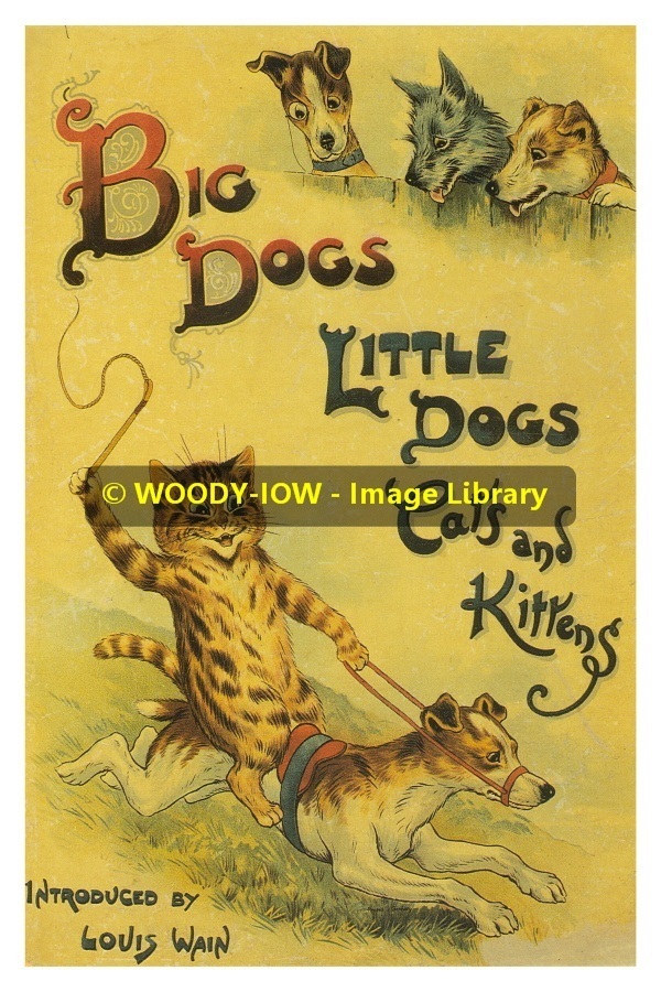 rp11874 - Louis Wain Cats &amp; Dogs Book Cover - print 6x4 - $2.95