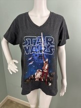 Disney Store Women&#39;s Star Wars Rey R2-D2 V Neck Tee T-Shirt Sz XL - $12.86