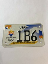 2002 Olympic Utah Motorcycle License Plate # 1B6 - £17.82 GBP