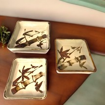 Mid-Century Modern Japanese Glazed Earthenware Square Nesting Bento Dishes - £23.74 GBP