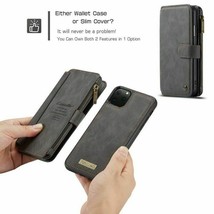k2) Leather Wallet flip Magnetic back cover cover For Apple iPhone models - £71.68 GBP