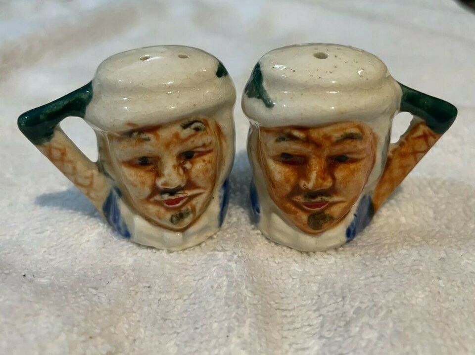 MINI TOBY MUG ANTIQUE salt and pepper shakers - $21.84