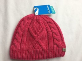 New Columbia Girls Knit Fleece Lined Hat Beanie Youth Girls Pink S/M - £15.50 GBP