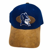 Vtg 90&#39;s Duke Blue Devils Suede Brim NCAA Embroidered StrapBack Hat Cap ... - £52.30 GBP