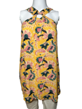 Anthropologie Maeve Shirt Womens 26 W Plus Yellow Sleeveless Floral Keyhole Neck - £26.58 GBP