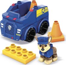 Mega Bloks Paw Patrol Chase&#39;S Patrol Car Building Set with 1 Chase Figur... - $9.85