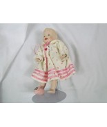 Antique Baby Doll On Stand w/ Porcelain Head Hands and Feet 7.5&quot; - £4.54 GBP