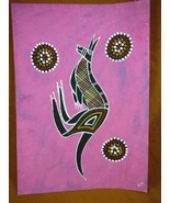 AUS-12 Kangaroo dark pink Australian Native Aboriginal PAINTING Artwork ... - £53.92 GBP