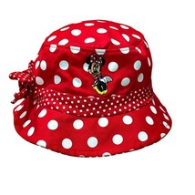 Minnie Mouse Bucket Sun Hat Red White Polka Dot Childrens Authentic Disney Parks - £9.11 GBP