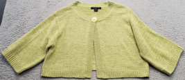 August Silk Cardigan Sweater Womens XL Green Knit Crop Long Sleeve Butto... - £15.26 GBP