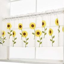 George Jimmy Sunflower Embroidered Window Curtain Kitchen Curtain Coffee... - $14.74