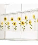 George Jimmy Sunflower Embroidered Window Curtain Kitchen Curtain Coffee... - £11.75 GBP