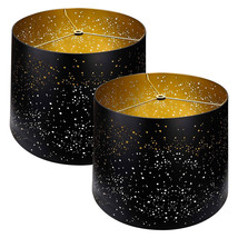 12 X 14 X 10" Starry Sky Etched Metal Lamp Shade, Black/Gold (2 Pack) - £103.49 GBP