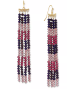 Style and Co Gold-Tone Beaded Multi-Strand Linear Drop Earrings - £10.96 GBP