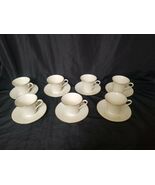 Lenox Special L26 Gold Rimmed ivory china footed Cups Saucers Set 7 made... - $138.60