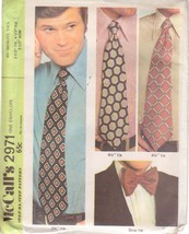 McCALLS PATTERN 2971 40 MINUTE TIES IN 3 1/2, 4 1/2, BOW TIE UNCUT - $3.00