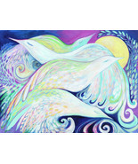 Framed canvas art print giclee white peace birds doves - $39.59+