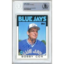 Bobby Cox Toronto Blue Jays Autograph 1986 Topps Auto Card #471 BAS BGS Slab - £119.54 GBP