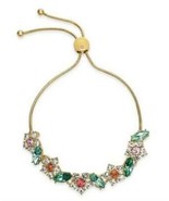 Charter Club Gold-Tone Crystal and Stone Flower Slider Bracelet - $20.00