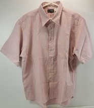 Burgundy Stripe Edwards Men&#39;s Short Sleeve Collar Work Shirt 1020-23 Siz... - $12.86