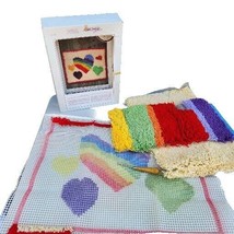 Vintage Latch Hook Kit BeeCrafty Yarnmaster Rainbow Hearts Original Box ... - $14.96