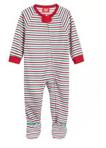 Family Pajamas Matching Baby Thermal Waffle Holiday Stripe Footie One-Piece 6-9m - £10.27 GBP