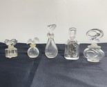 Vintage Lot Of 5 Glass Perfume Bottles Various Shape Crystal Empty Mini ... - $18.61