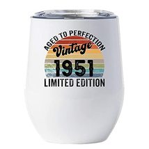 Vintage 1951 Tumbler 12oz With Lid Gift for Her, Him - 71 Years Aged To ... - £17.80 GBP